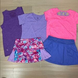 Girls Champion Tennis Skirts & Tops | Bundle | Pink & Purple | Size L (10-12)